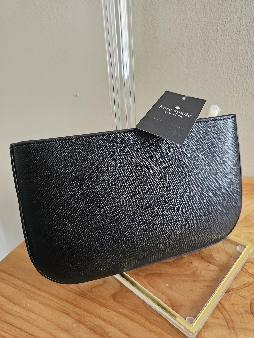 kate spade New York Black Saffiano Leather Crossbody Clutch